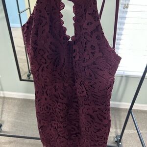 Guess Deep Red Lace Dress